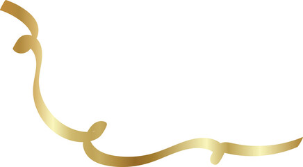 Set of decorative gold ribbon, christmas, new year, holiday