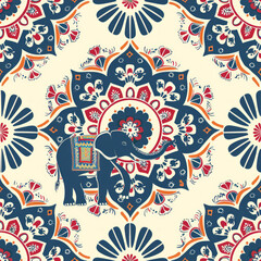 Mesmerizing Ethnic Symmetry Elephant & Peacock Elegance Unveiled