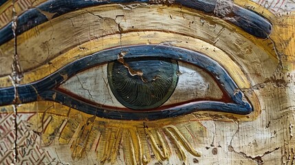 The eye is a gold and blue color - 773138537