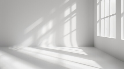 Obraz premium Minimalist wall with blurred shadow, abstract background for product presentation.