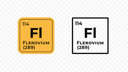 Flerovium, chemical element of the periodic table vector design - obrazy, fototapety, plakaty