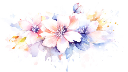 Fototapeta premium A colorful bouquet of flowers with a white background.
