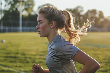 Teen athlete during her practice