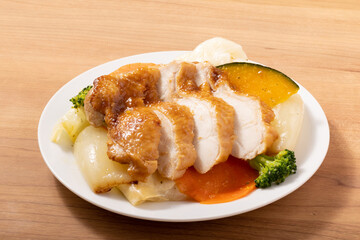 ローストチキンと焼き野菜