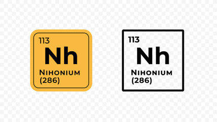 Nihonium, chemical element of the periodic table vector design - obrazy, fototapety, plakaty