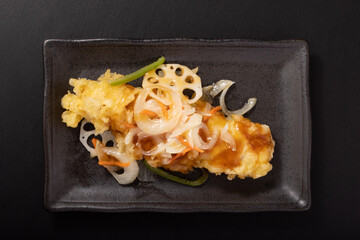 骨取りカレイと野菜の甘酢あん