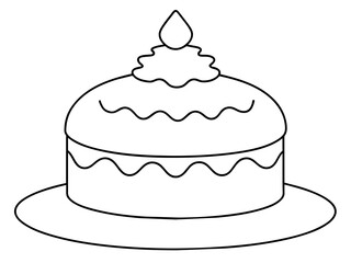 christmas cake single continuous one line out line vector art  drawing  and tattoo design
