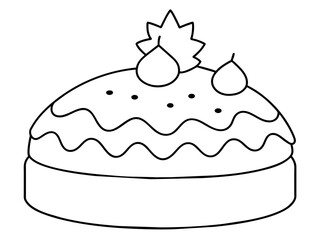 christmas cake single continuous one line out line vector art  drawing  and tattoo design
