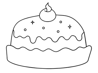 christmas cake single continuous one line out line vector art  drawing  and tattoo design
