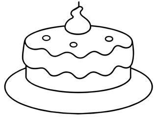 christmas cake single silhouette vector art drawing and tattoo design