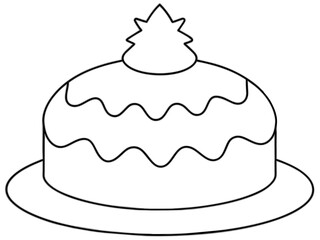 christmas cake single silhouette vector art drawing and tattoo design
