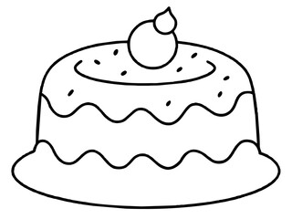 christmas cake single silhouette vector art drawing and tattoo design