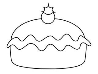 christmas cake single continuous one line out line vector art  drawing  and tattoo design
