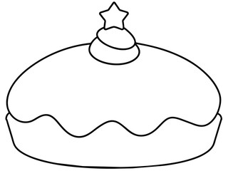 hand drawn illustration of a cupcake