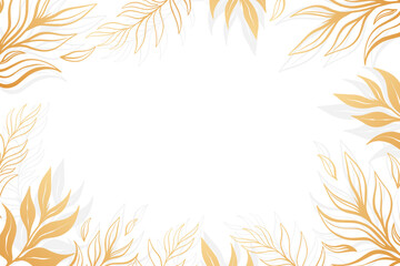Hand drawn golden floral background