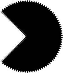 Zigzag edge square and circle shapes. Elements decoration