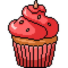 pixel art of cup cake snack - 773146118