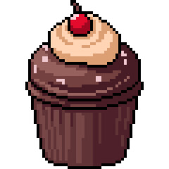 pixel art of cup cake snack - 773146123