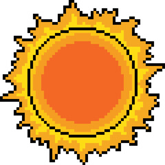 pixel art of sun hot summer - 773146124
