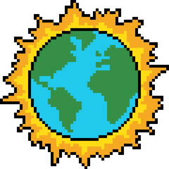 pixel art of hot summer earth - 773146141