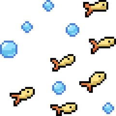 pixel art of fish swim group - 773146154