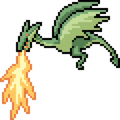 pixel art of fire dragon fly