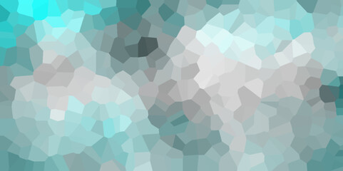 Light mint Broken quartz stained Glass Background with White lines. Voronoi diagram background. Seamless pattern with 3d shapes vector Vintage background. Geometric Retro tiles pattern