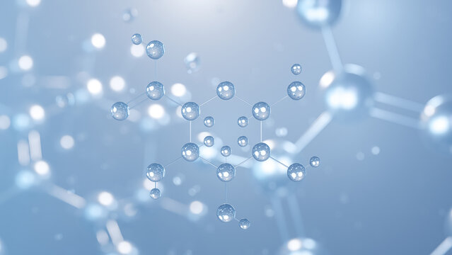 glucuronic acid molecular structure 3d, flat model, uronic acid, structural chemical formula view from a microscope