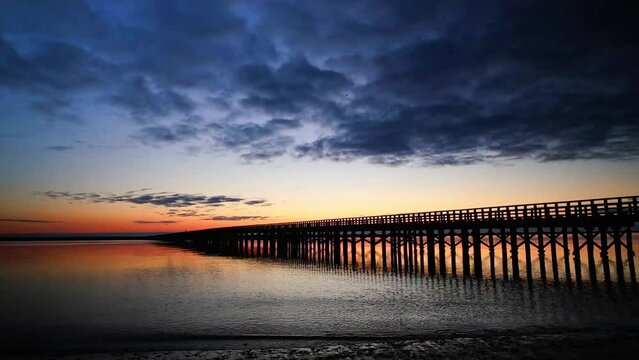 sunset over Powder Point Bridge