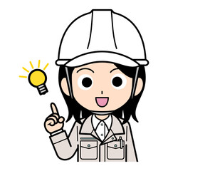 閃く現場監督の女性