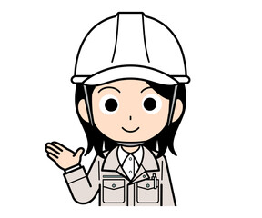 案内する現場監督の女性