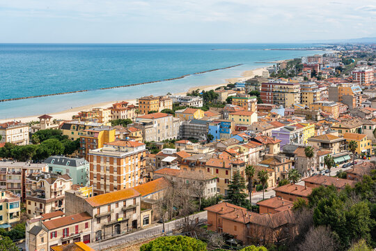 Scenic sight in Grottammare, beautiful village overlooking the adriatic sea, in the Provice of Ascoli Piceno, Marche, Italy.