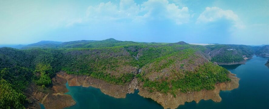 View of Damini Falls, located in Purulia, West Bengal, a beautiful and majestic waterfall
