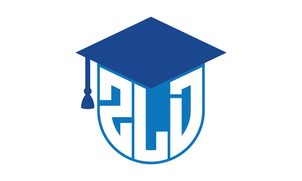 ZLD initial letter academic logo design vector template. school college logo, university logo, graduation cap logo, institute logo, educational logo, library logo, teaching logo, book shop, varsity