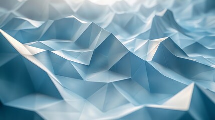 Blue background with diamond wireframe mesh in low polygons - obrazy, fototapety, plakaty