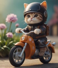 cat on a bike