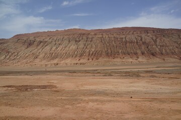 Massive rock formation in an arid area. Northern Xinjiang, China.