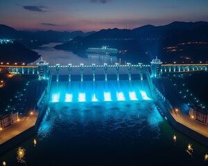 Hydroelectric power lights up the night