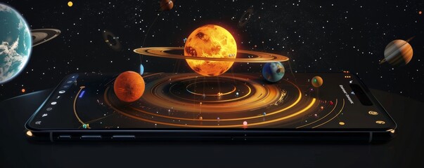 Interactive augmented reality app lets users build their own solar system - obrazy, fototapety, plakaty