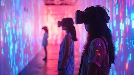 Immersive virtual reality experience whereshowcasing the future of entertainment and gaming - obrazy, fototapety, plakaty