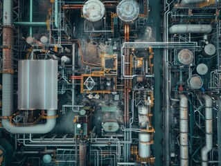 Obraz premium Sky-high capture of industrial symbiosis
