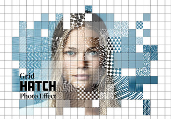 Paper Grid Hatch Effect - obrazy, fototapety, plakaty
