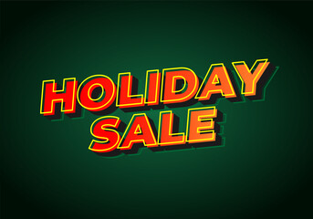 Holiday sale. Text effect in eye catching colors with 3D look