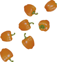 falling orange paprika