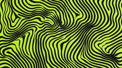 Vibrant Green Wavy Lines in Flow Pattern
