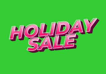 Holiday sale. Text effect in eye catching colors with 3D look