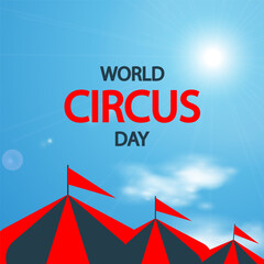 Circus day tent domes against the sky, vector art illustration.