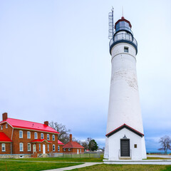 Fort Gratiot Lighthouse, the second oldest lighthouse in Great Lakes, built in 1829 on the...