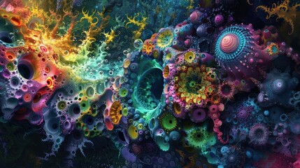 Obraz na płótnie Canvas A vibrant ecosystem of interconnected organisms and elements