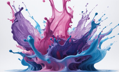 Colorful Liquid Splash on White Background